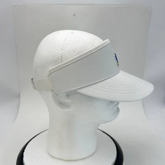 Kansas Jayhawks Adidas Aeroready Coach Sideline White OSFM Visor Hat Cap NEW - Picture 7 of 12